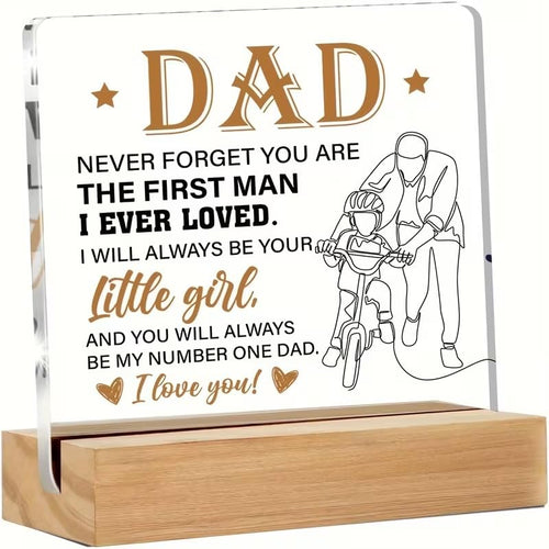 Dad Gift from Daughter – Acrylic Quote Plaque with Wooden Base