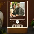 SNAPTRAP Customized Photo Spotify Plaque with Song Code, Acrylic Photo Frame Personalized Gift with Wooden LED Stand, Music Frame Spotify Frame Customised for Birthday Anniversary Wedding - Default Title