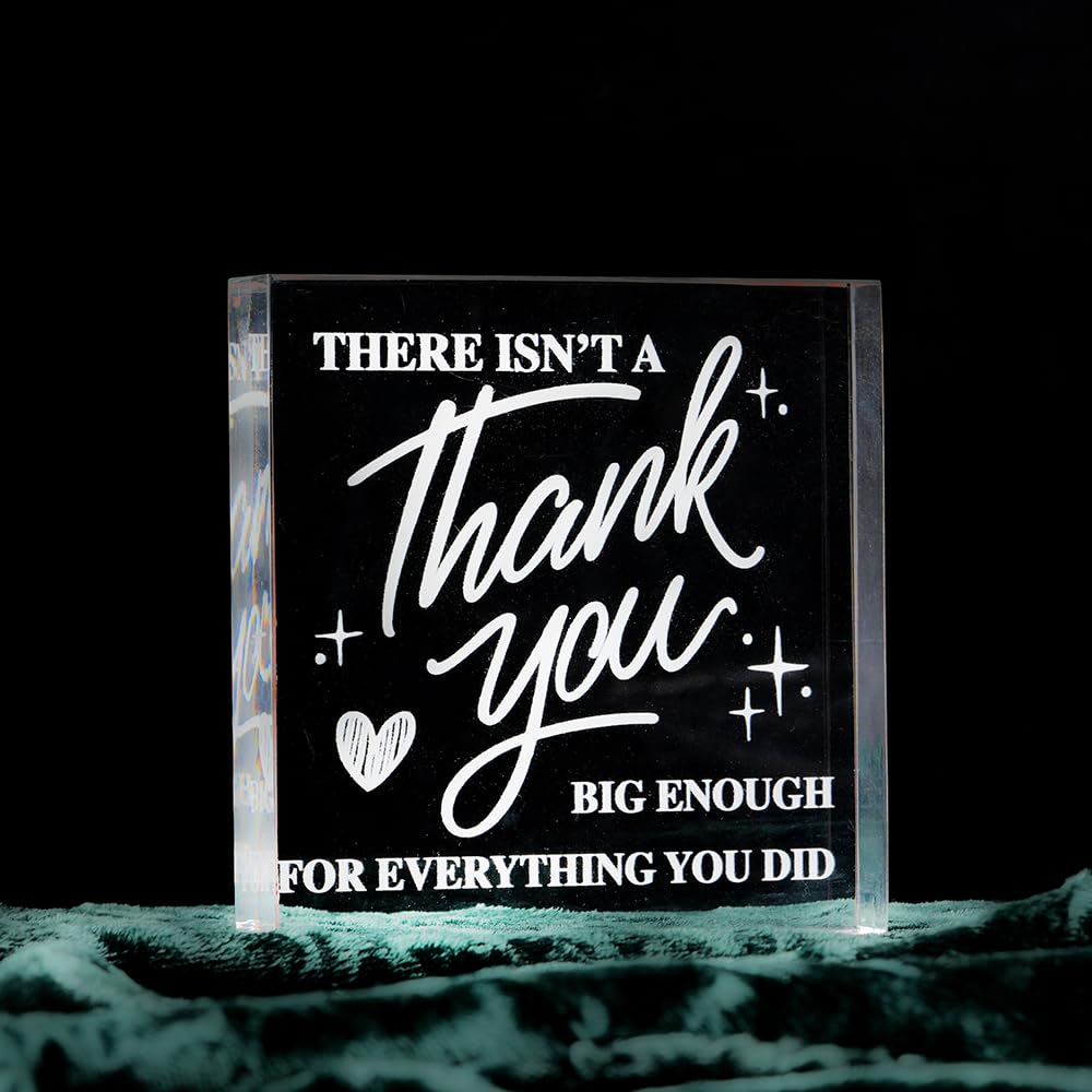 SNAPTRAP Engraved Message Acrylic Block - Thank You1 4X4