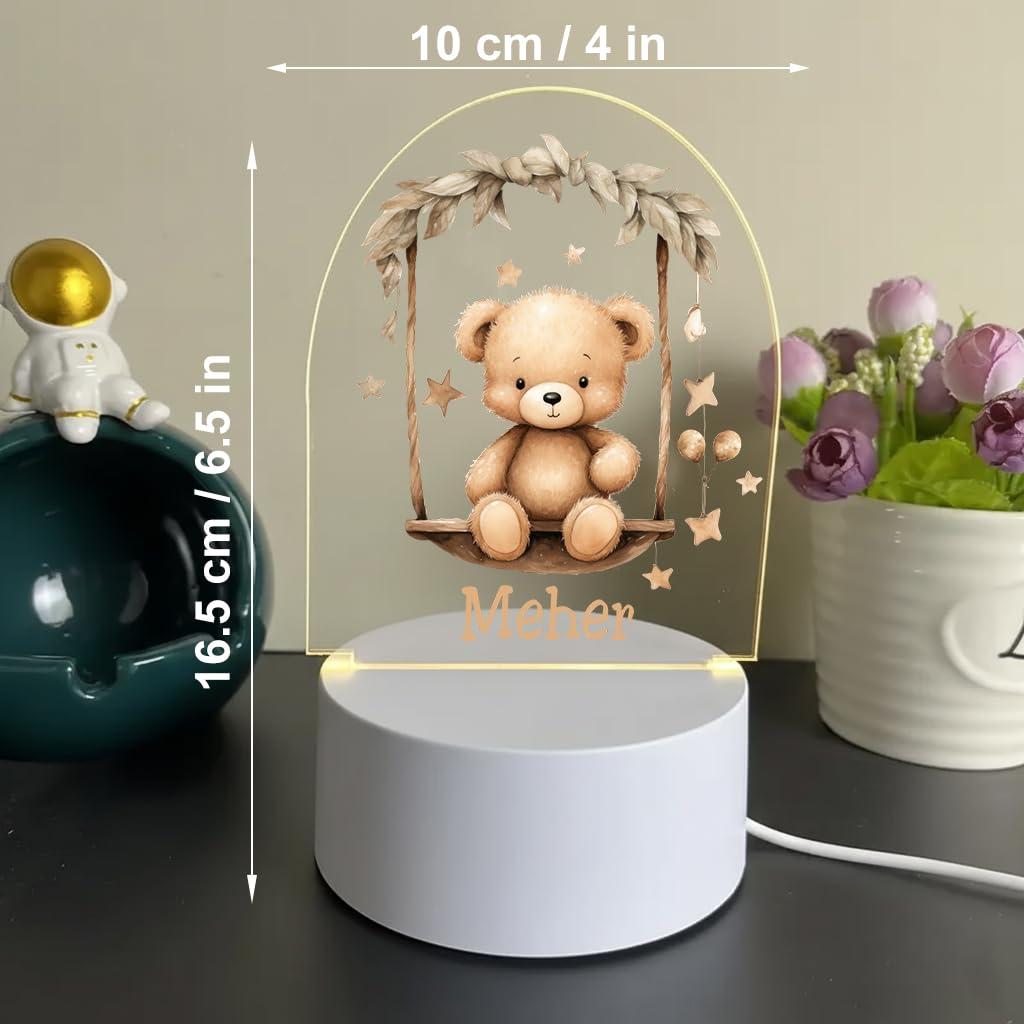 SNAPTRAP LED Name Light for Kids - Teddy Swing