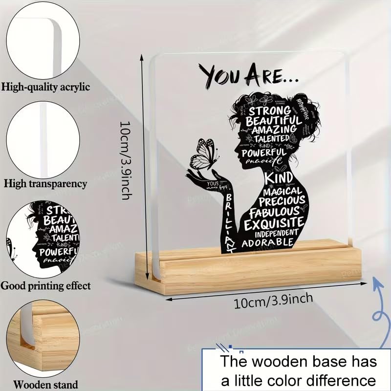 SNAPTRAP You Are Strong Beautiful Acrylic Plaque with Wooden Base - Default Title