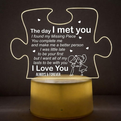 Puzzle LED Night Lamp – Personalised Romantic Message Light