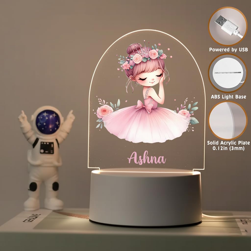 SNAPTRAP LED Name Light for Girls - Princess - Blossom Ballerina