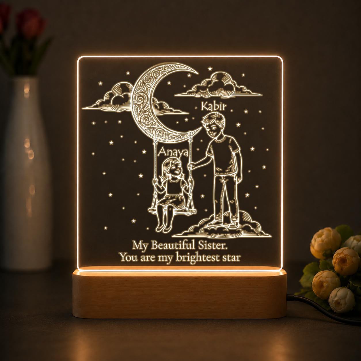 SNAPTRAP Personalized Rakhi Gift for Sister & Brother - Moonlight Promise