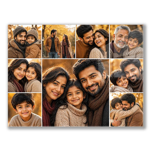 SNAPTRAP Personalized Acrylic Photo Frame Collage 5mm Thick | Customized Wall Photo Frame Gift for Family Couple Girlfriend Boyfriend Wife Husband | Premium Glossy Memory Frame Decor