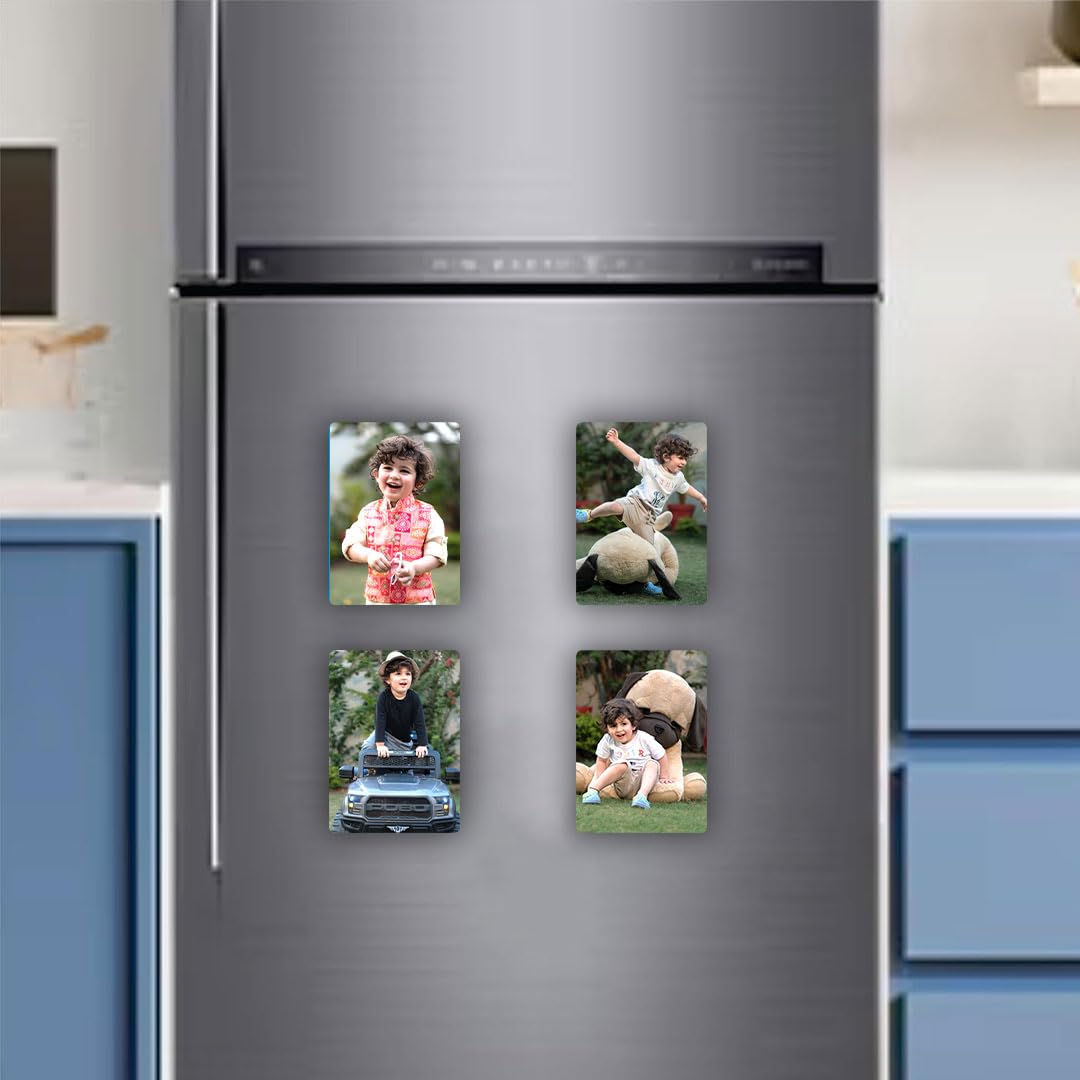 SNAPTRAP Personalized Acrylic Photo Fridge Magnets - Portrait Pack of 12