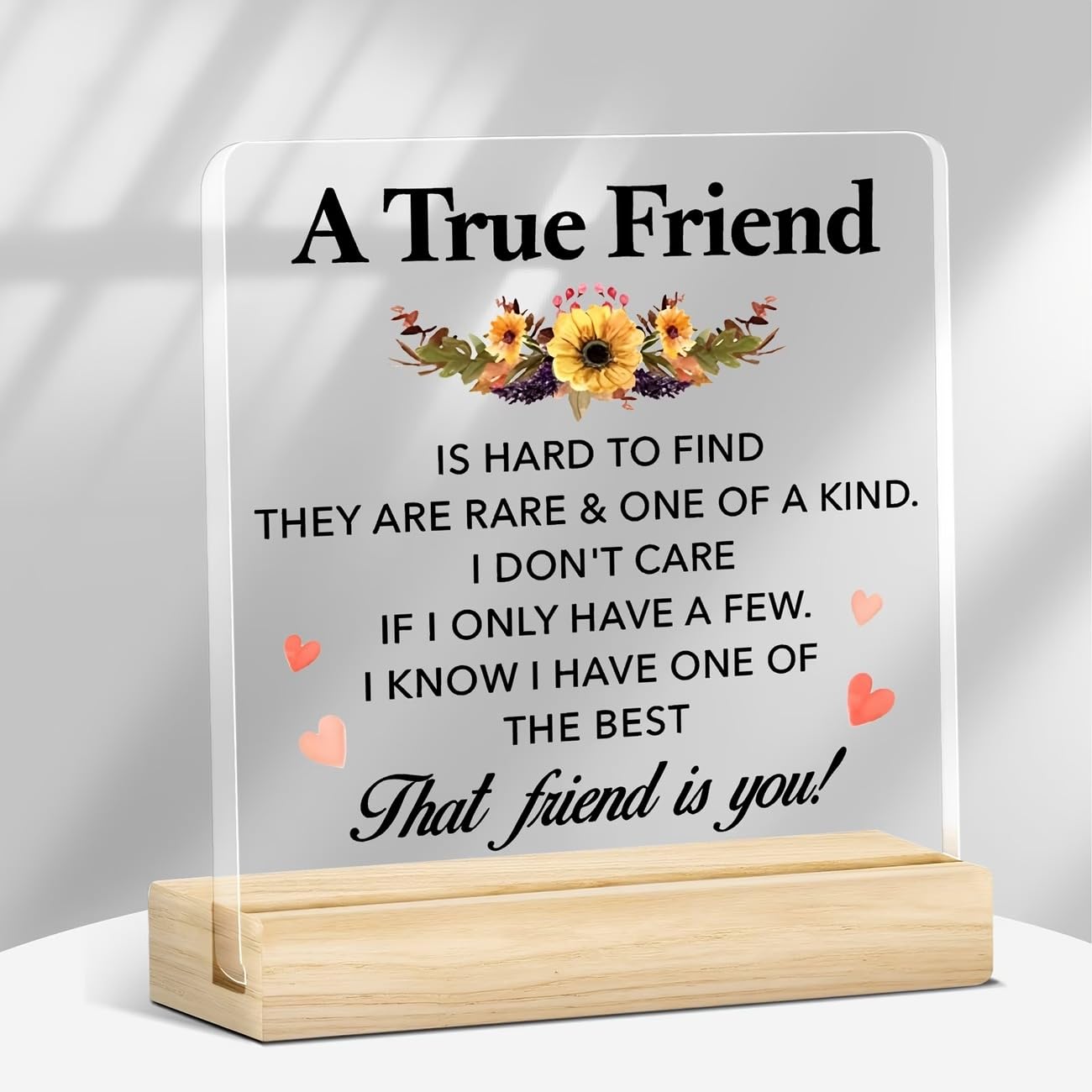 SNAPTRAP Friendship Acrylic Plaque with Wooden Base Stand - Default Title