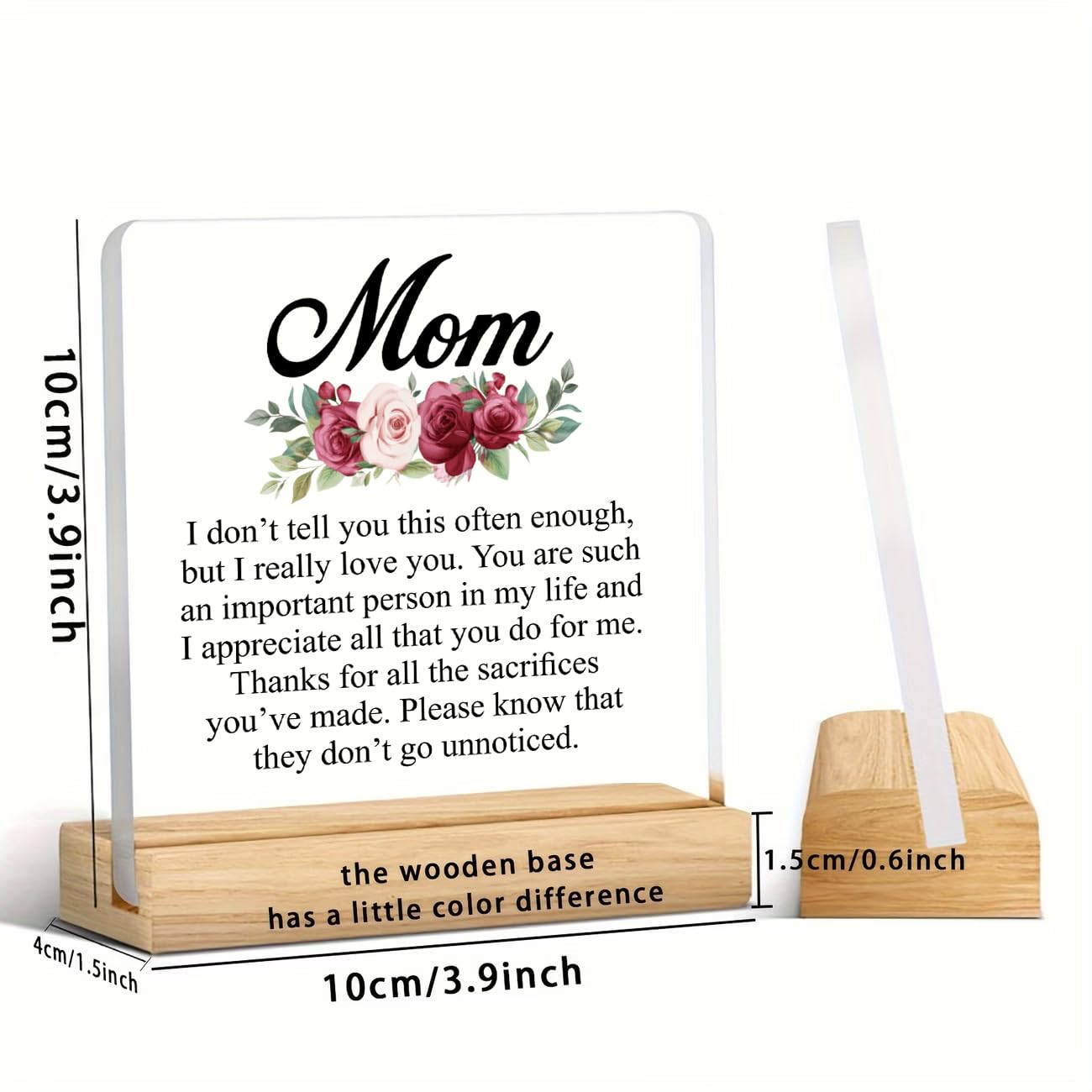 SNAPTRAP Mom Gift Acrylic Plaque with Wooden Base Stand - Default Title