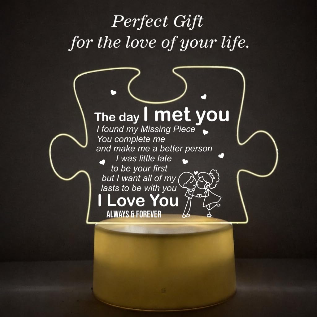 SNAPTRAP Puzzle Piece Romantic Message LED Night Lamp - Default Title