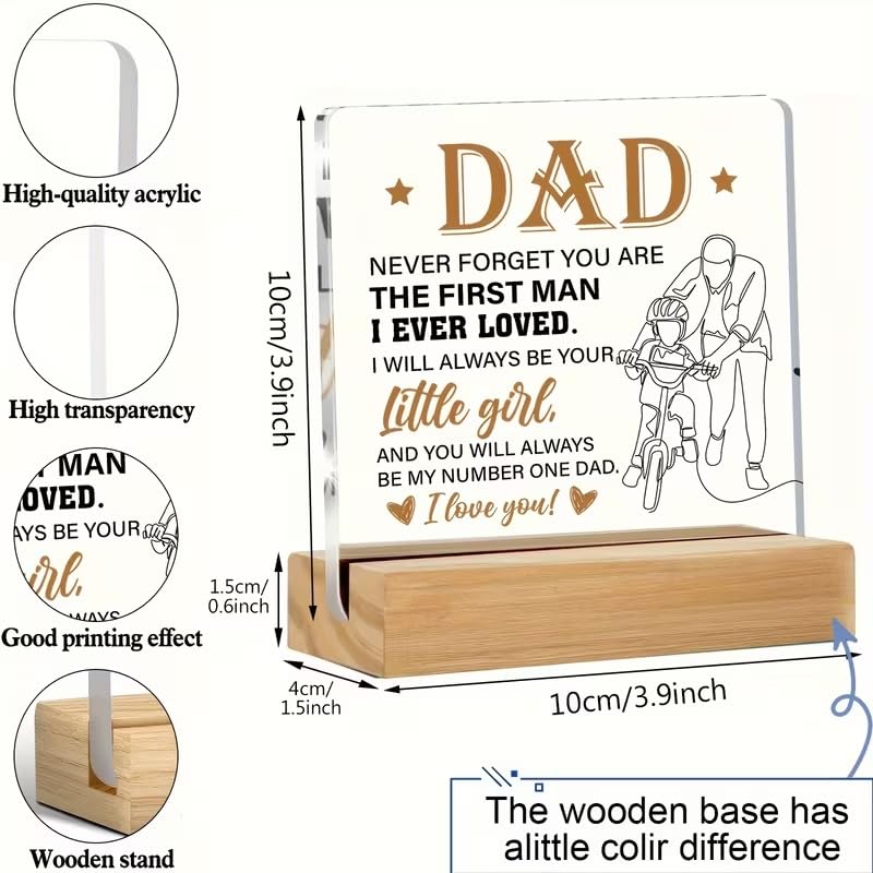 SNAPTRAP Dad Gift from Daughter Acrylic Plaque with Wooden Base Stand - Default Title