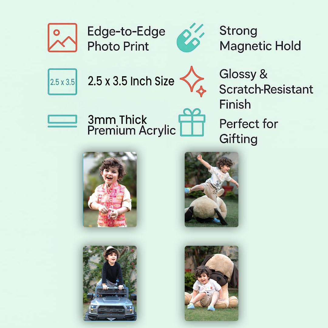 SNAPTRAP Personalized Acrylic Photo Fridge Magnets - Portrait Pack of 12
