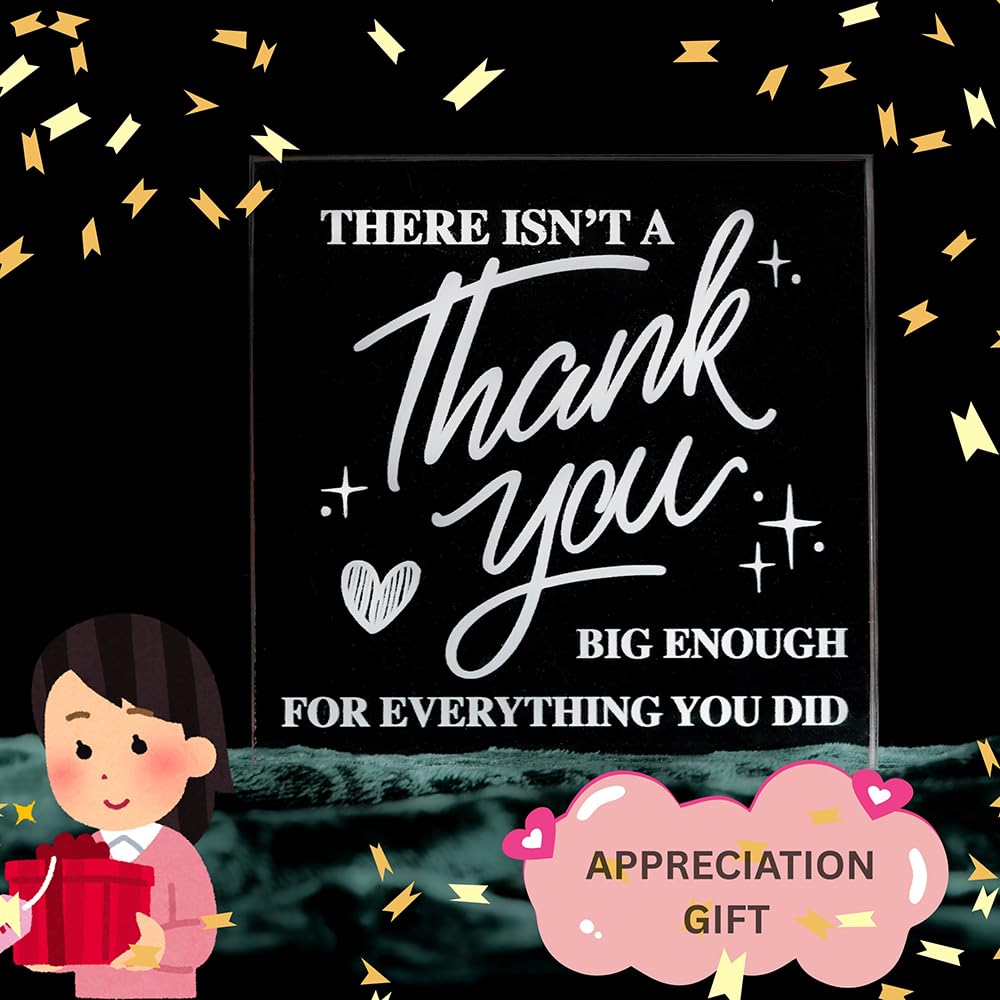 SNAPTRAP Engraved Message Acrylic Block - Thank You1 4X4