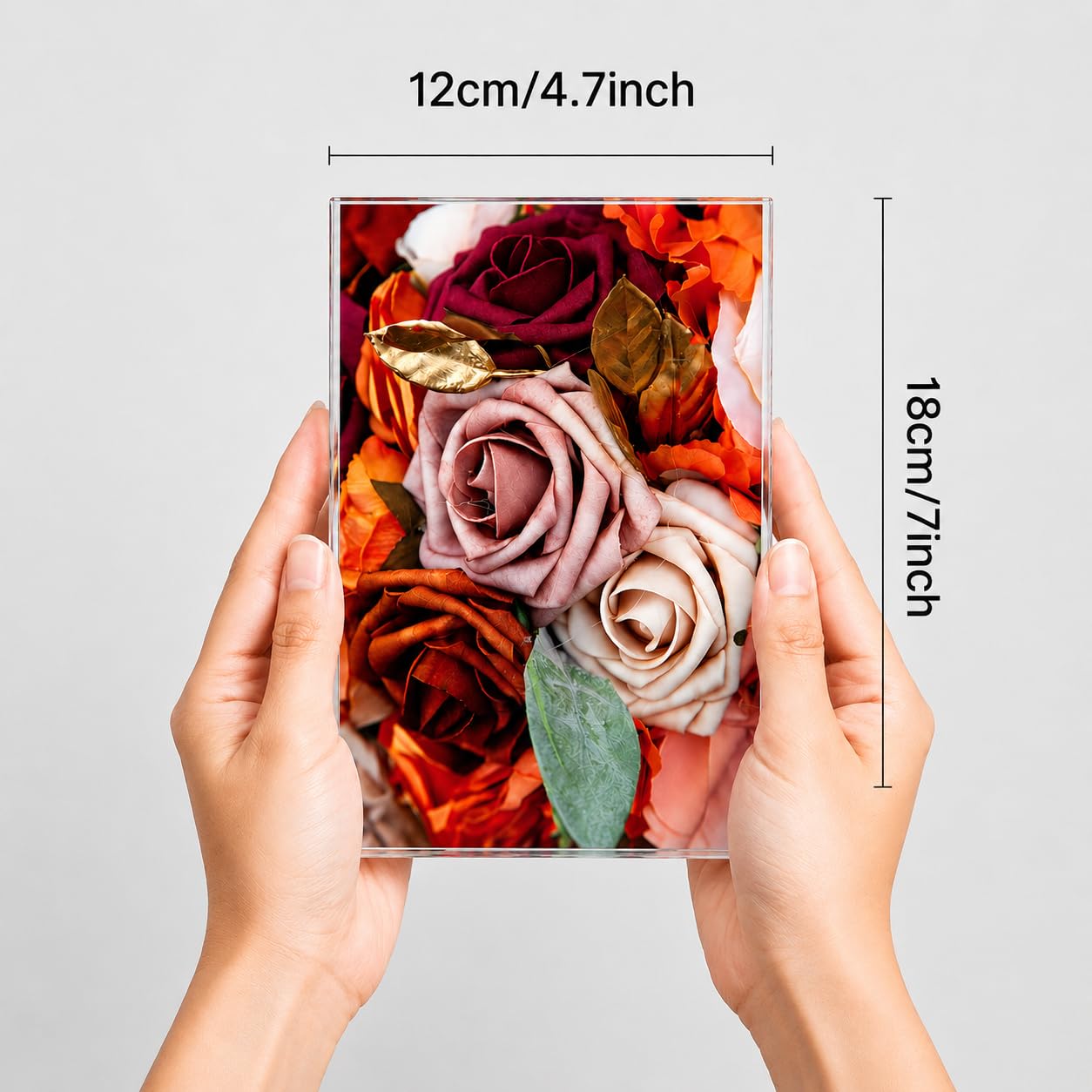 SNAPTRAP Mini Personalized Acrylic Photo Frame with Wooden Stand - Portrait Large