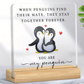 SNAPTRAP Penguin Love Acrylic Plaque with Wooden Base - Default Title