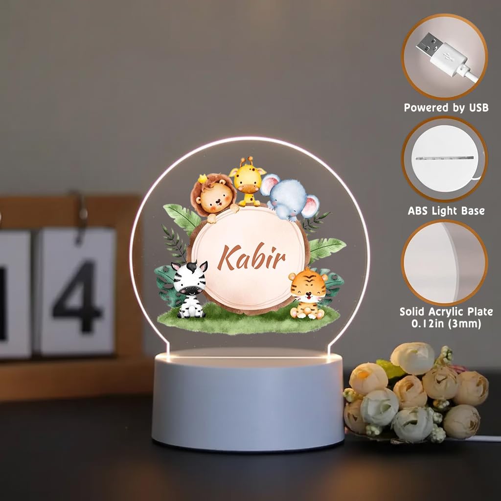 SNAPTRAP LED Name Light for Kids - Jungle Friends