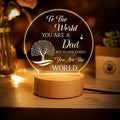 SNAPTRAP Best Dad Round LED Night Light with Wooden Base - Default Title