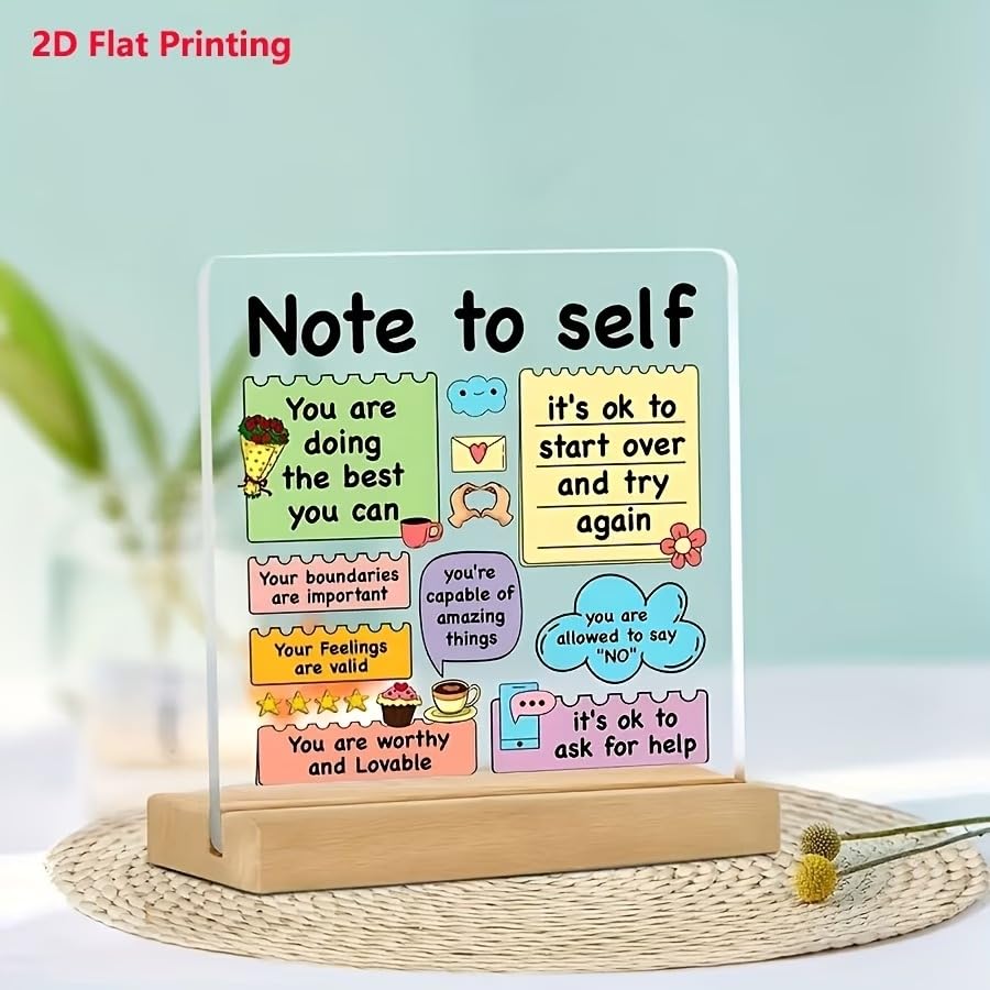 SNAPTRAP Note to Self Acrylic Plaque with Wooden Base - Default Title