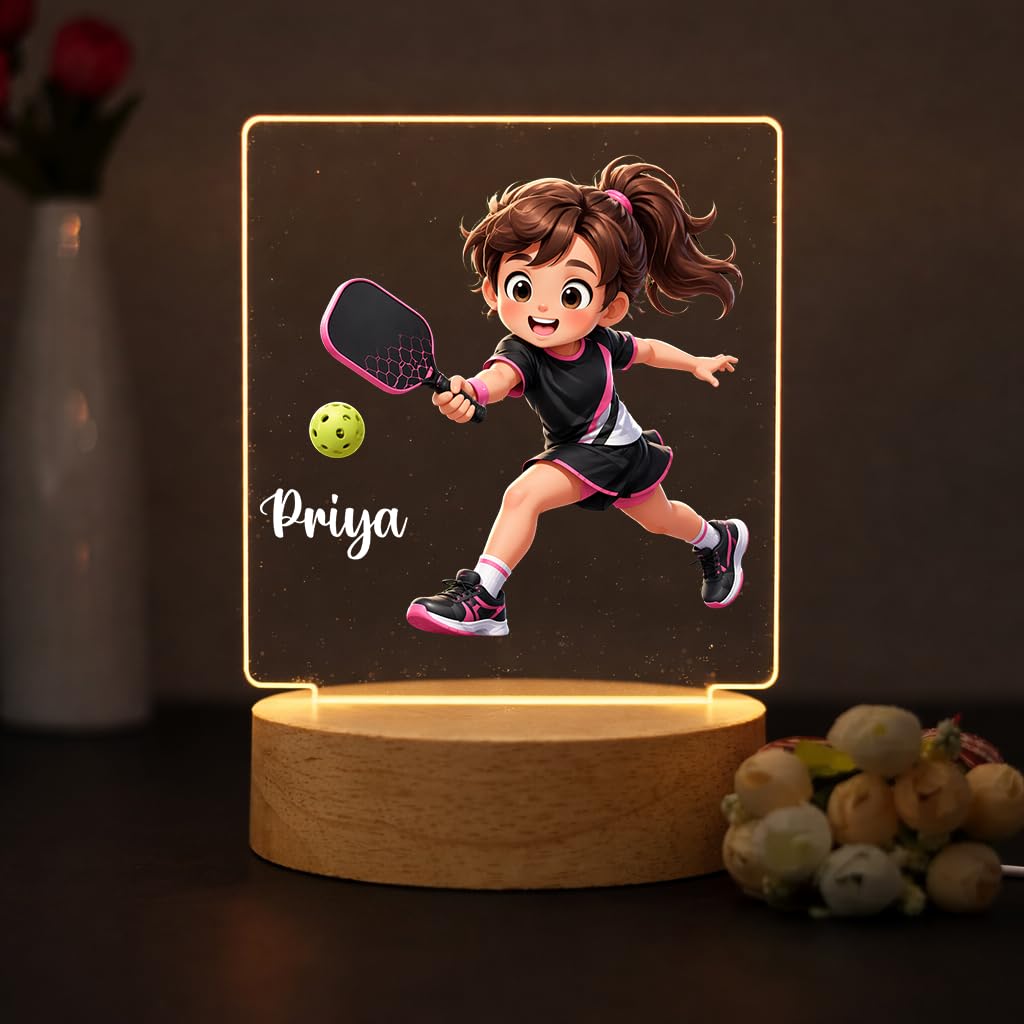 SNAPTRAP Personalized Sports LED Name Light - Pickleball Girl