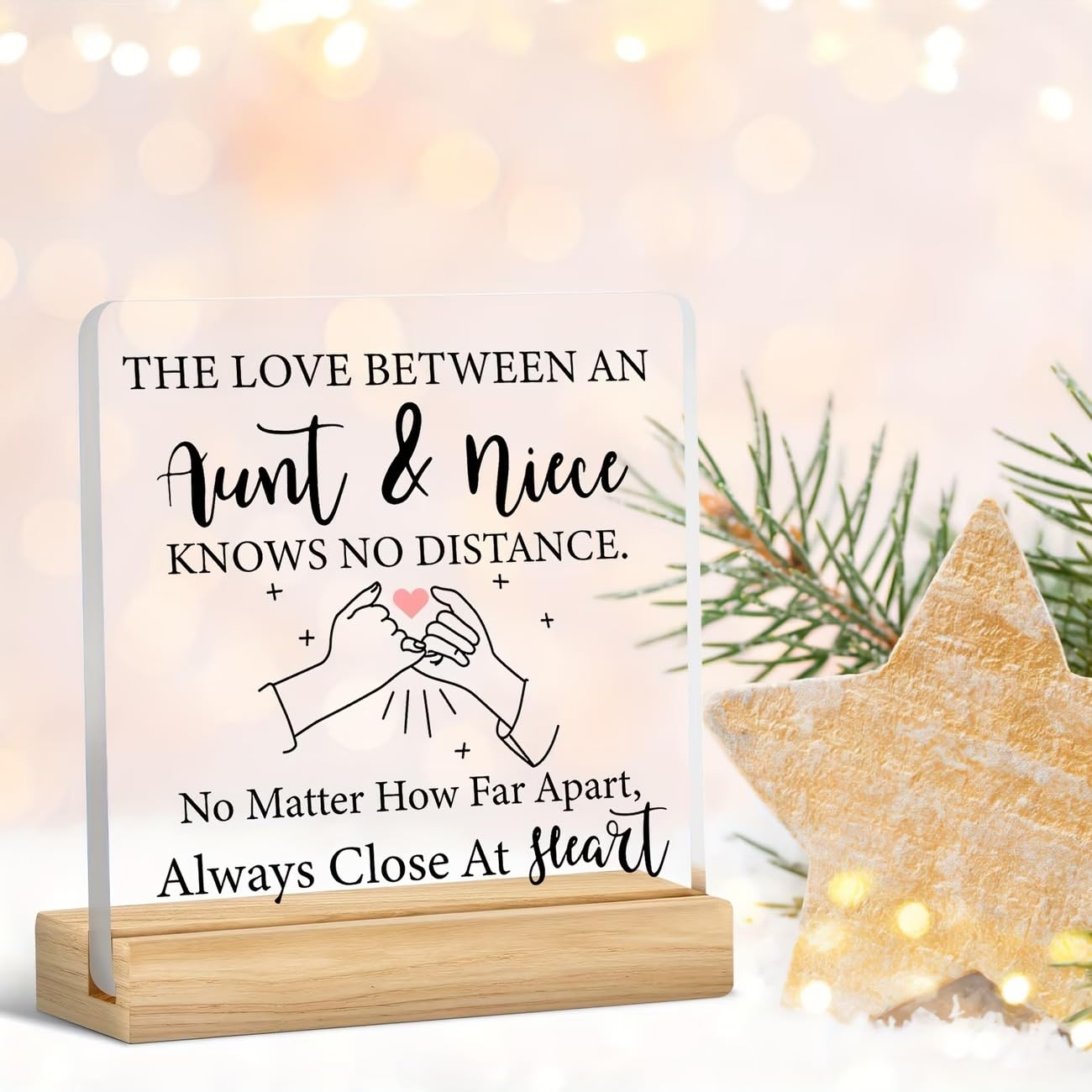 SNAPTRAP Aunt Niece Gift Acrylic Plaque with Wooden Base Stand - Default Title