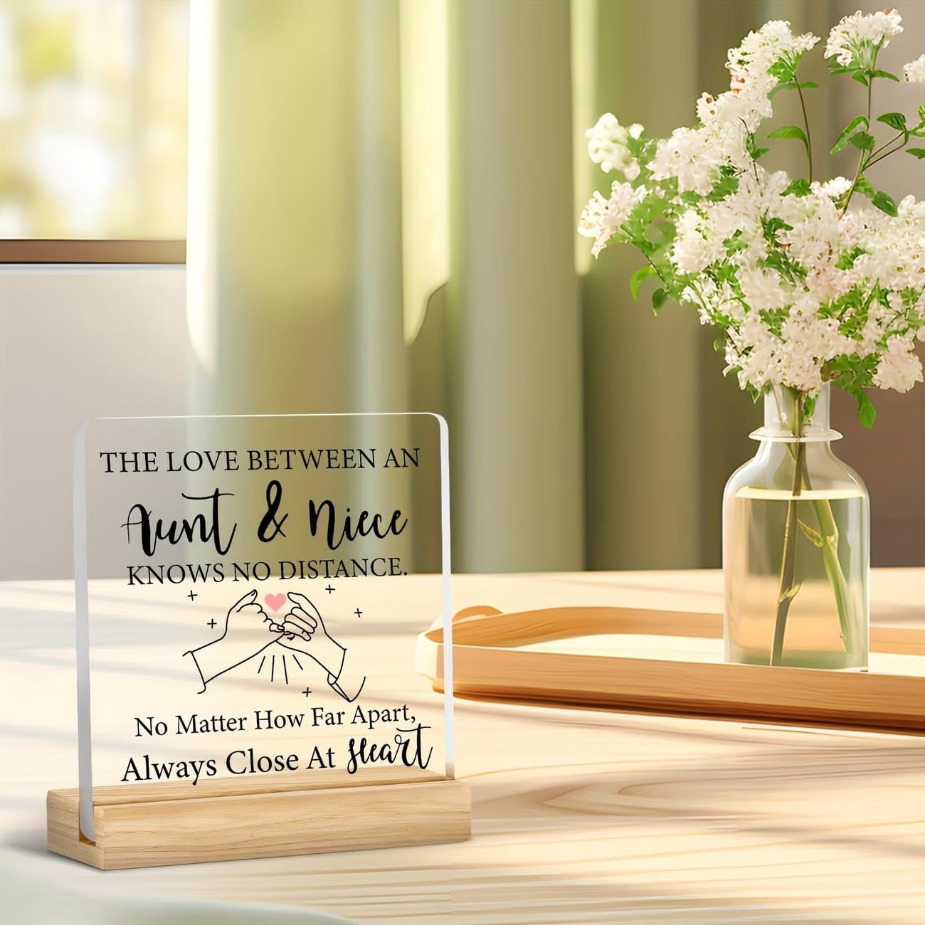 SNAPTRAP Aunt Niece Gift Acrylic Plaque with Wooden Base Stand - Default Title