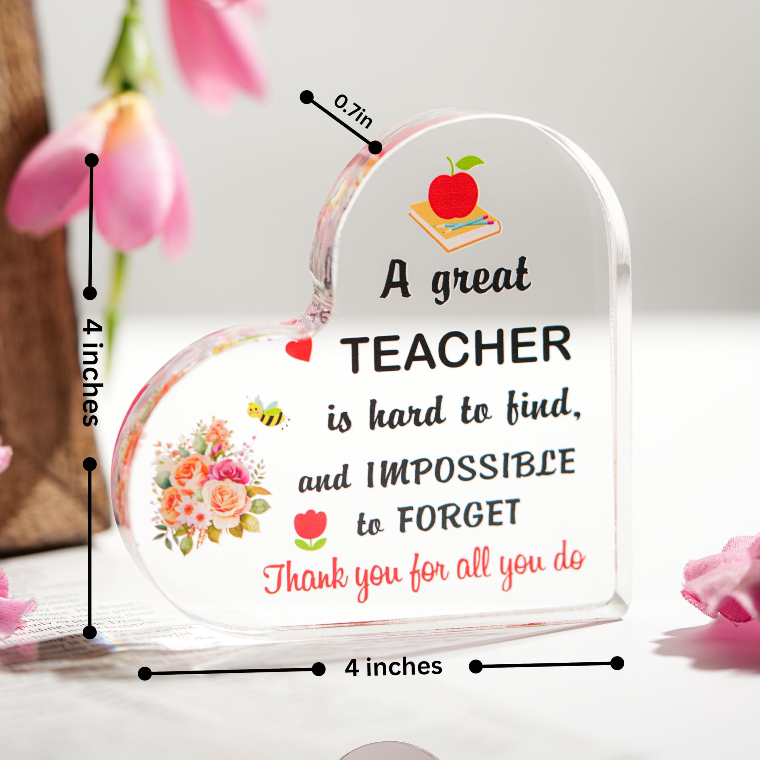 SNAPTRAP Engraved Message Acrylic Block - Teacher 2 4X4
