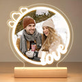 SNAPTRAP Personalized LED Acrylic Photo Lamp with Wooden Base - Love Photo Lamp