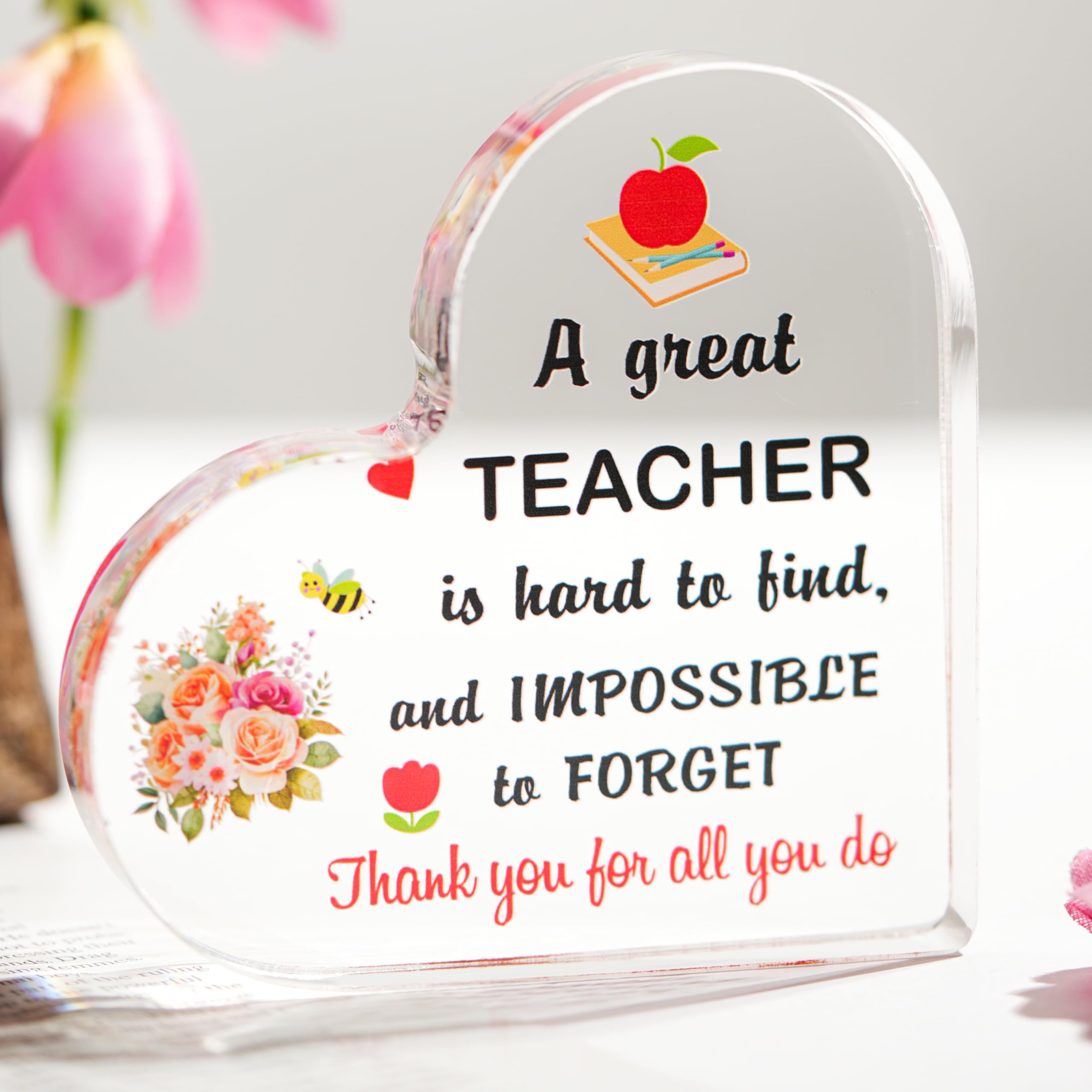 SNAPTRAP Engraved Message Acrylic Block - Teacher 2 6X6