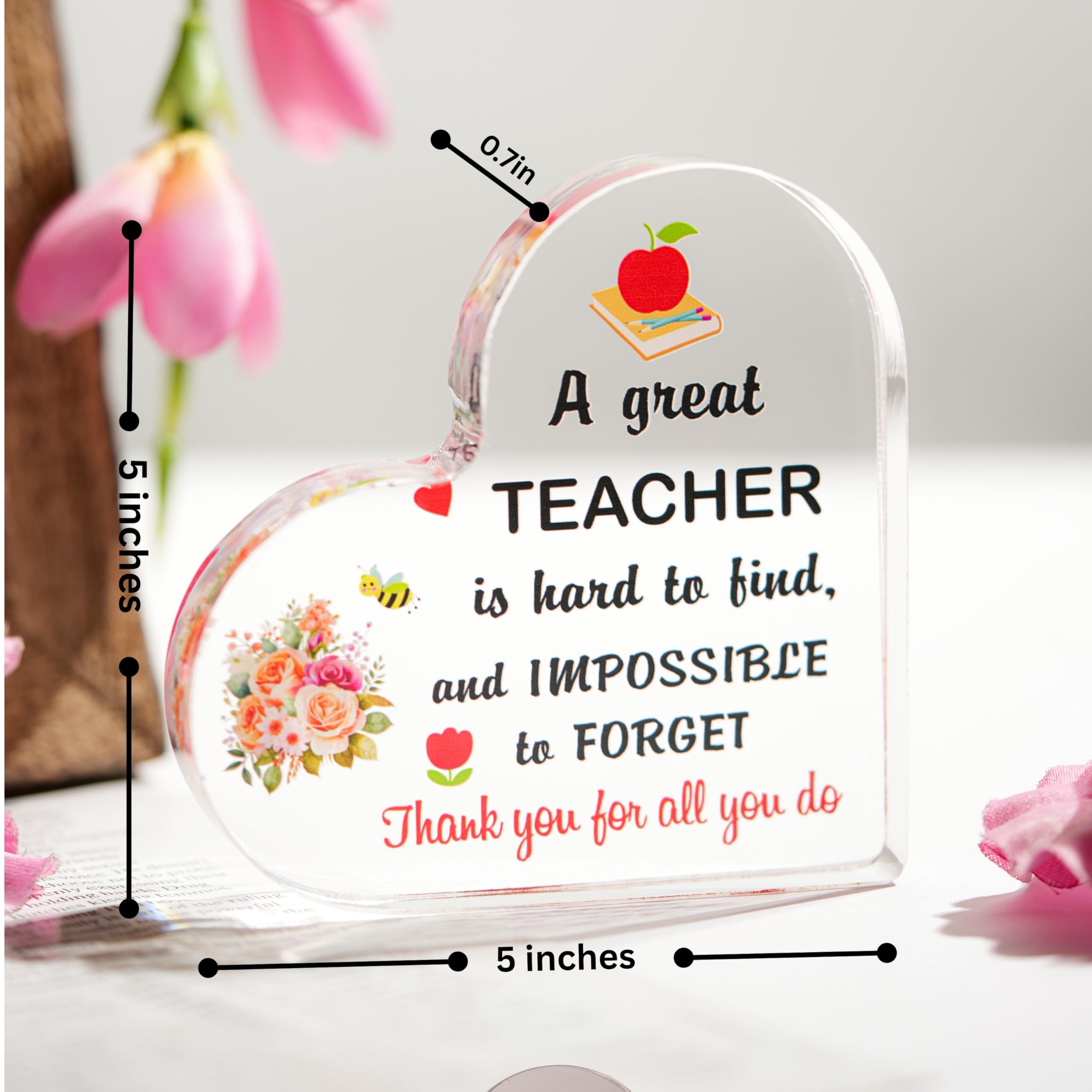 SNAPTRAP Engraved Message Acrylic Block - Teacher 2 5X5