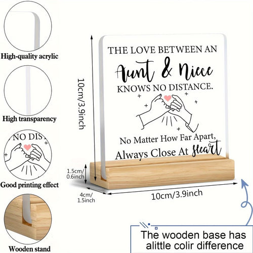 SNAPTRAP Aunt Niece Gift Acrylic Plaque with Wooden Base Stand - Default Title