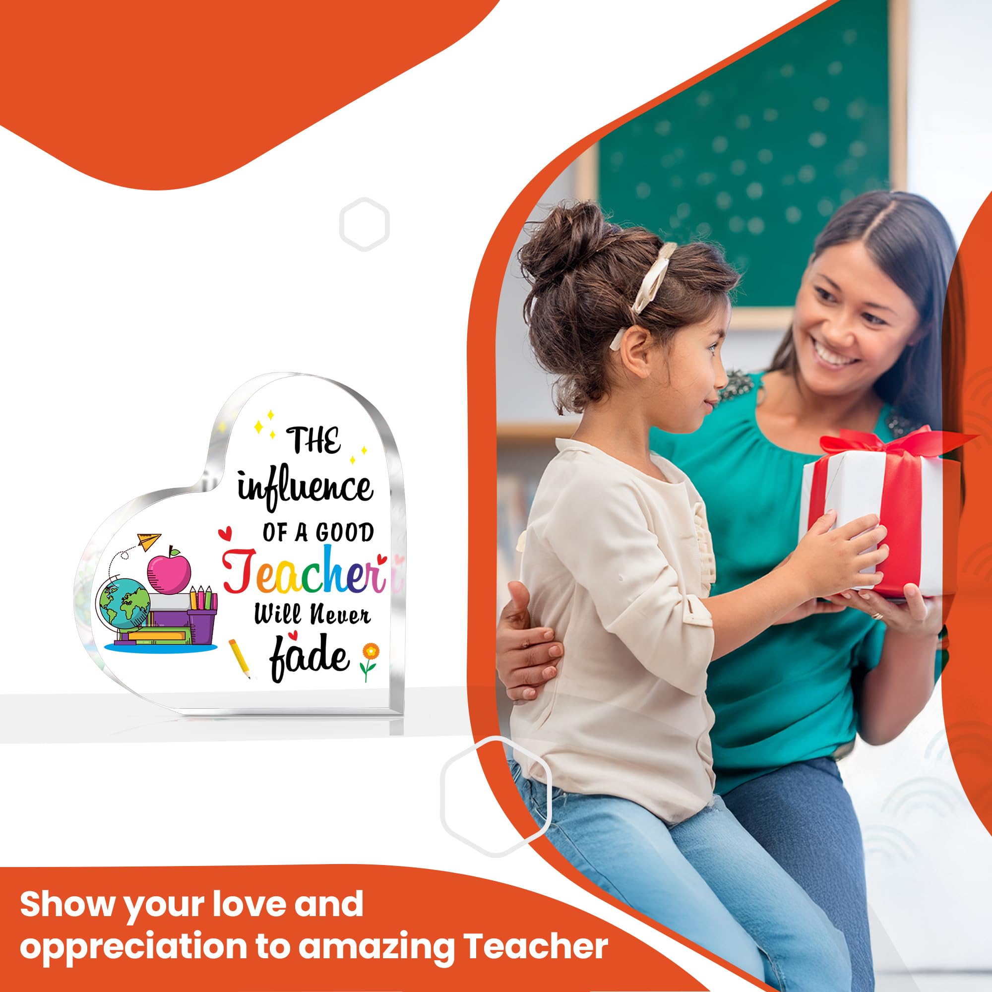 SNAPTRAP Engraved Message Acrylic Block - Teacher 4 6X6