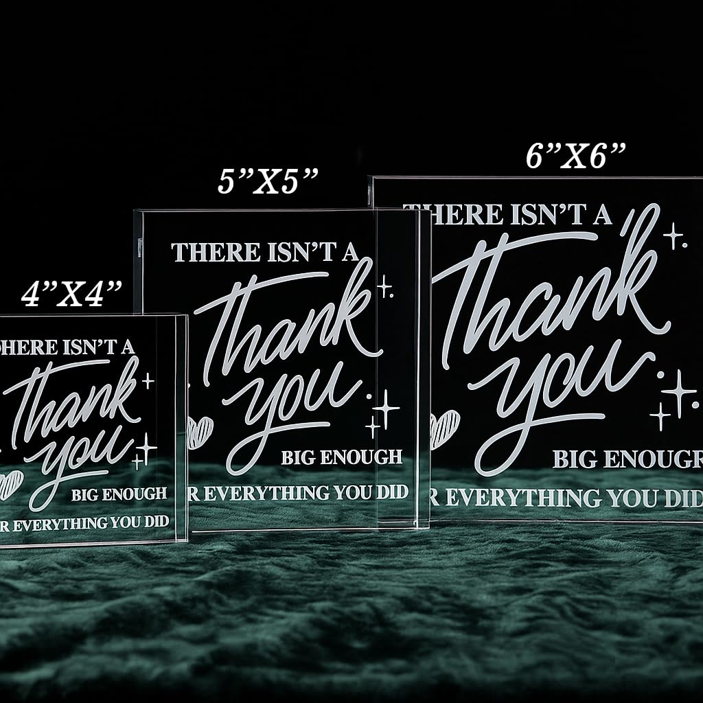 SNAPTRAP Engraved Message Acrylic Block - Thank You1 4X4