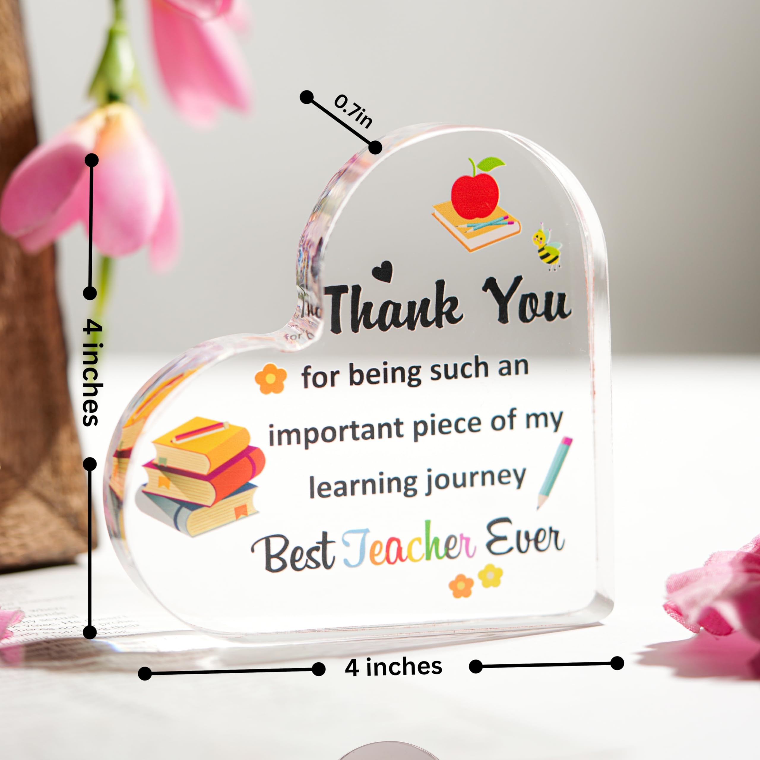 SNAPTRAP Engraved Message Acrylic Block - Teacher 1 4X4