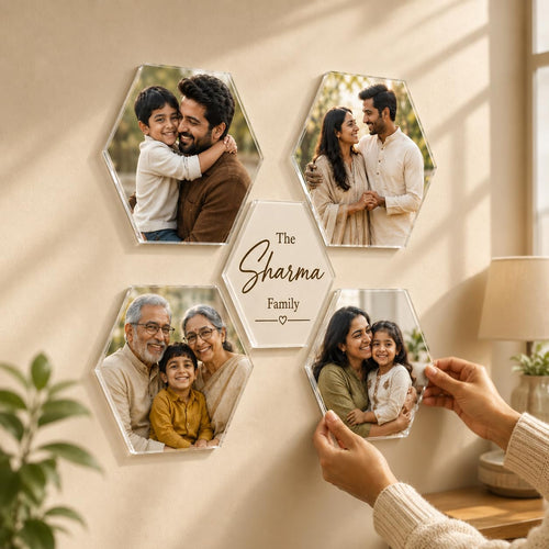 SNAPTRAP Mini Personalized Acrylic Photo Frame with Wooden Stand