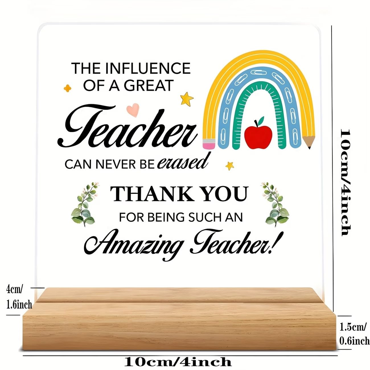 SNAPTRAP Teacher Gift Acrylic Plaque with Wooden Base - Default Title