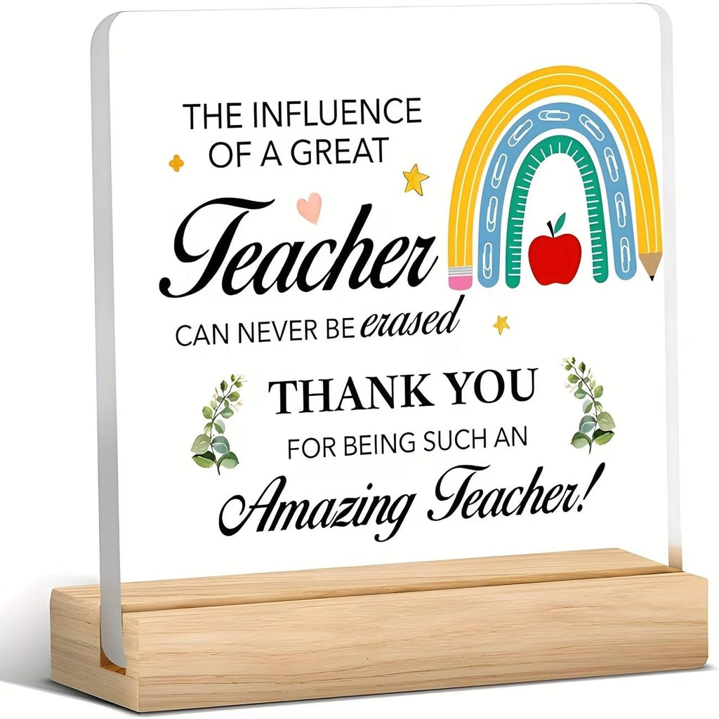 SNAPTRAP Teacher Gift Acrylic Plaque with Wooden Base - Default Title