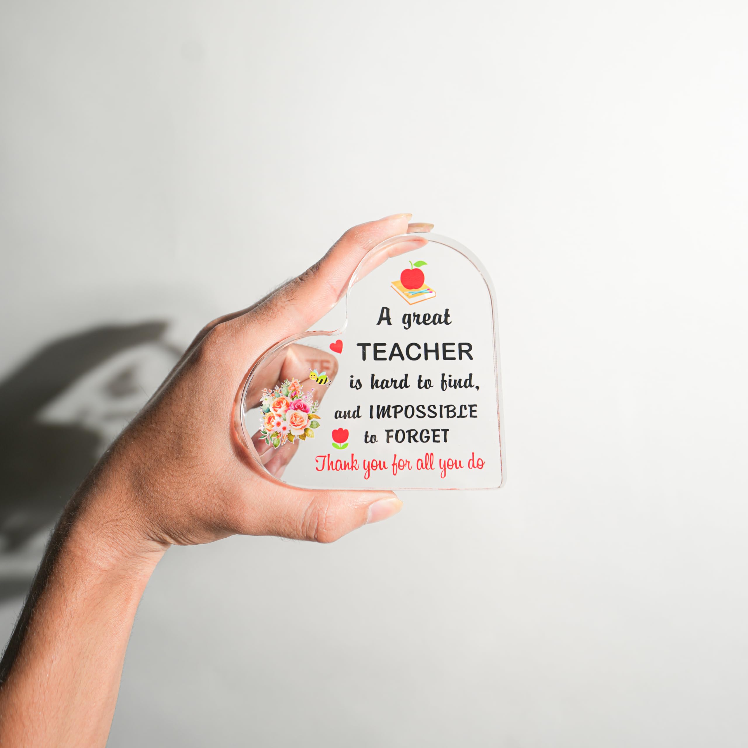 SNAPTRAP Engraved Message Acrylic Block - Teacher 2 6X6