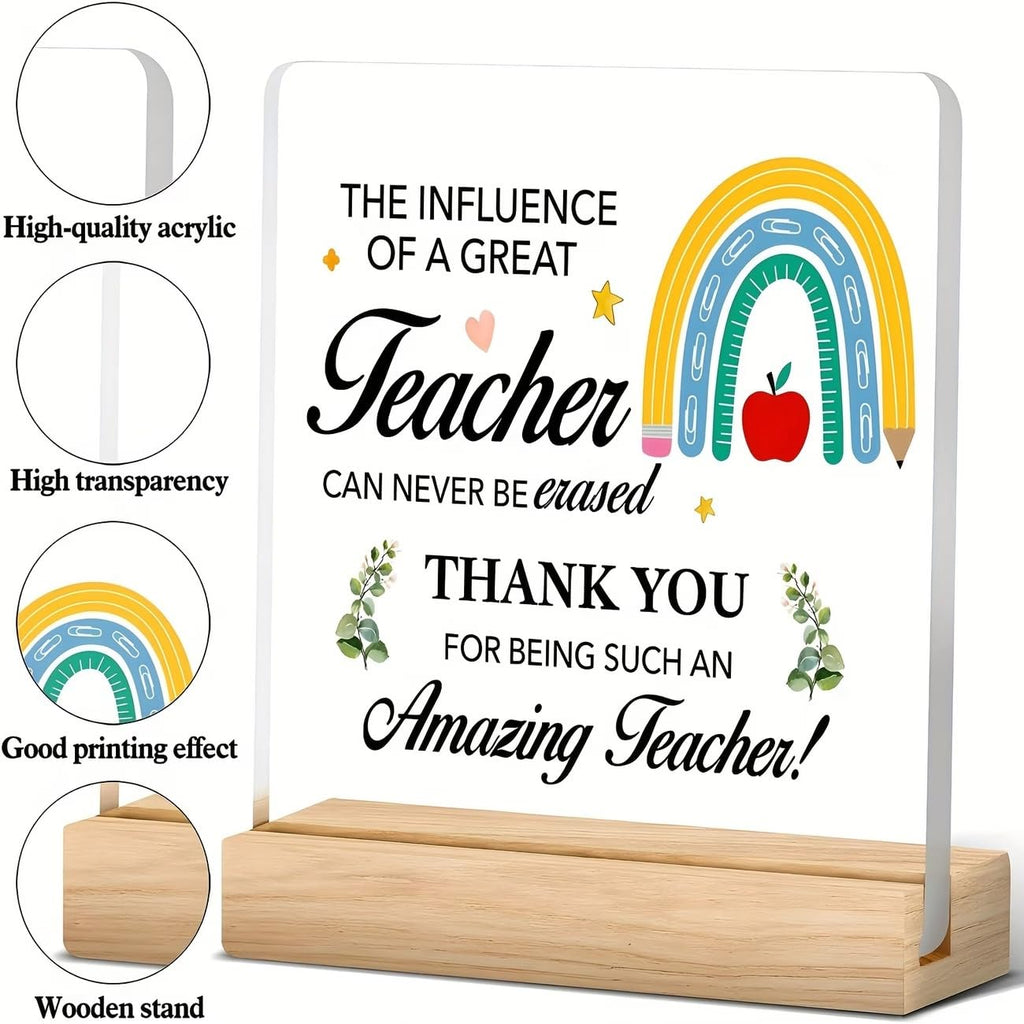 SNAPTRAP Teacher Gift Acrylic Plaque with Wooden Base - Default Title