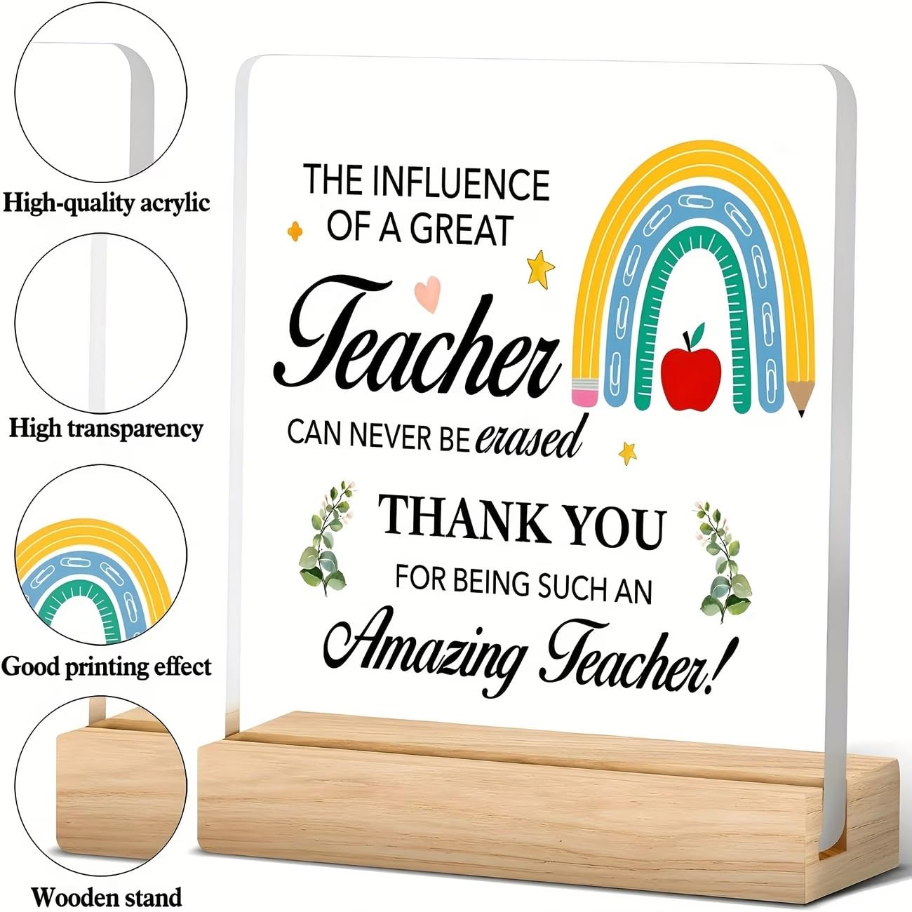 SNAPTRAP Teacher Gift Acrylic Plaque with Wooden Base - Default Title