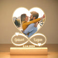 SNAPTRAP Personalized LED Acrylic Photo Lamp with Wooden Base - Heart Infinity