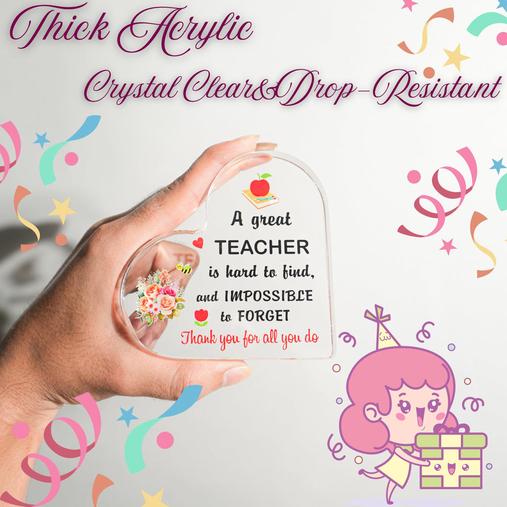 SNAPTRAP Engraved Message Acrylic Block - Teacher 2 6X6