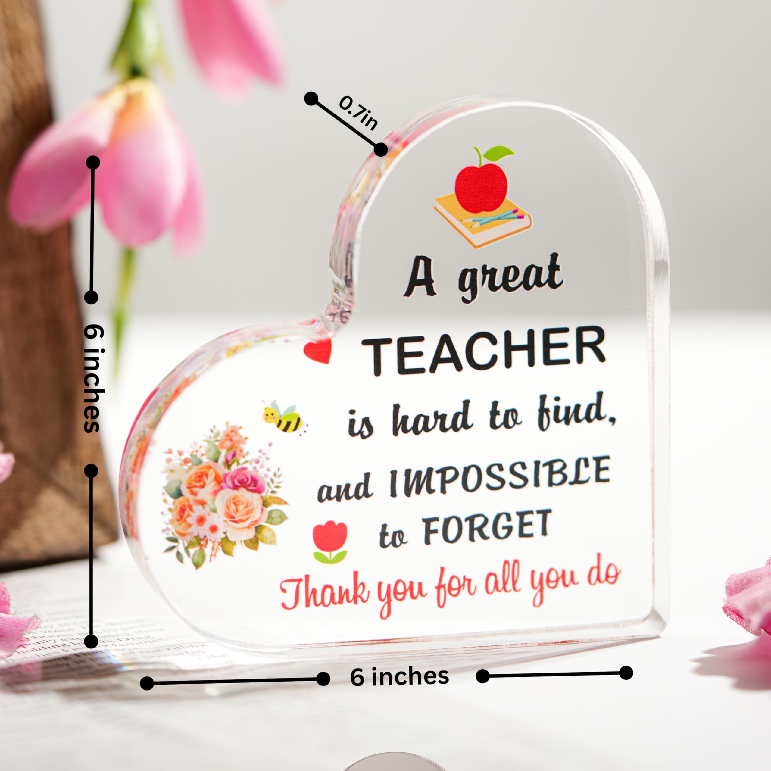 SNAPTRAP Engraved Message Acrylic Block - Teacher 2 6X6